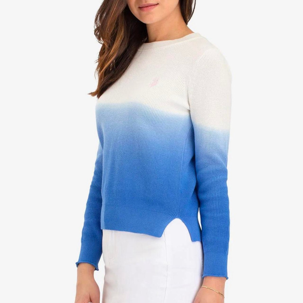 U.S. Polo Assn Blue & White Dip Dye Sweater - Size S